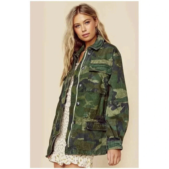 Free People Seize The Day Jacket Women’s XS Camo - Picture 4 of 11
